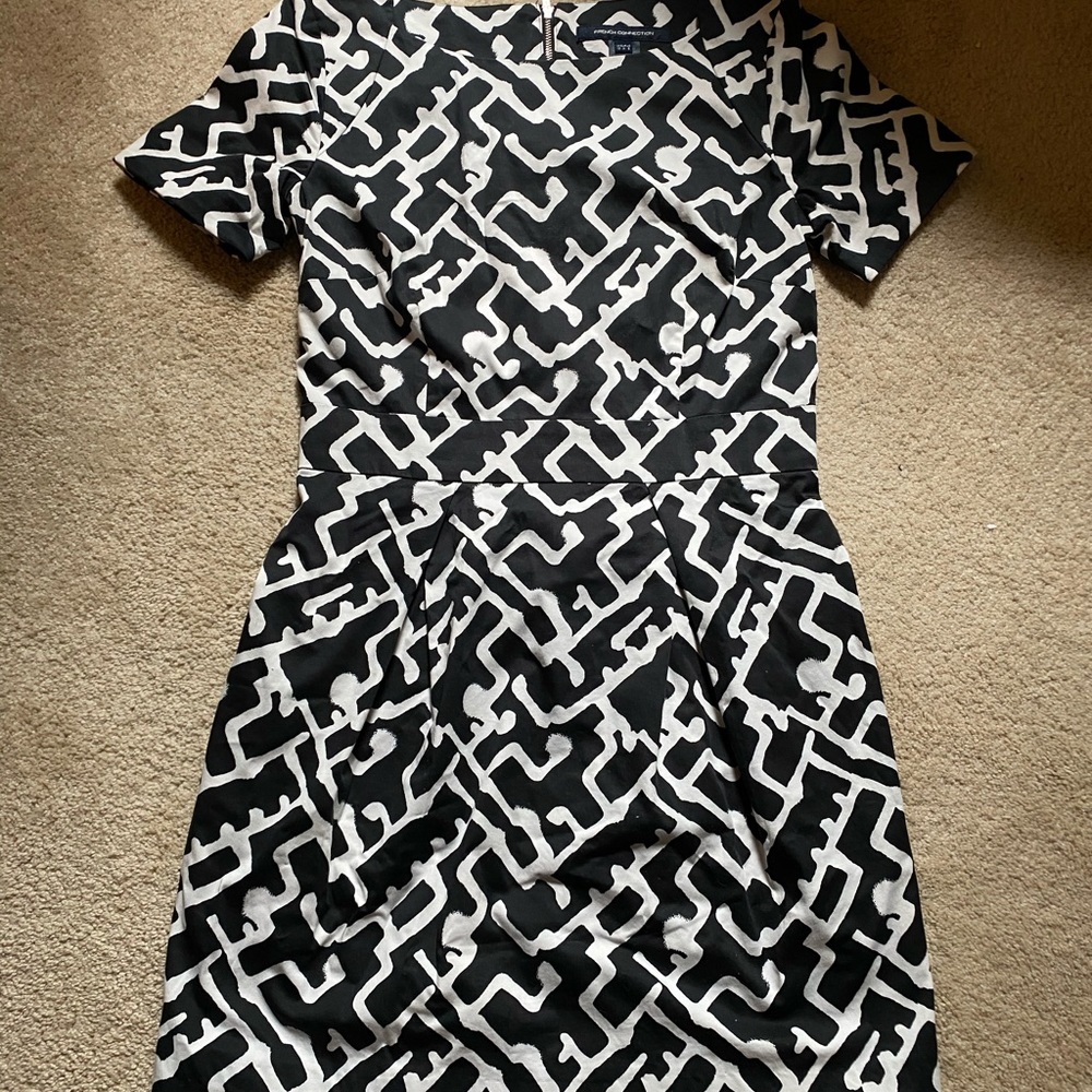 French Connection Black / White Dress Mini Dress